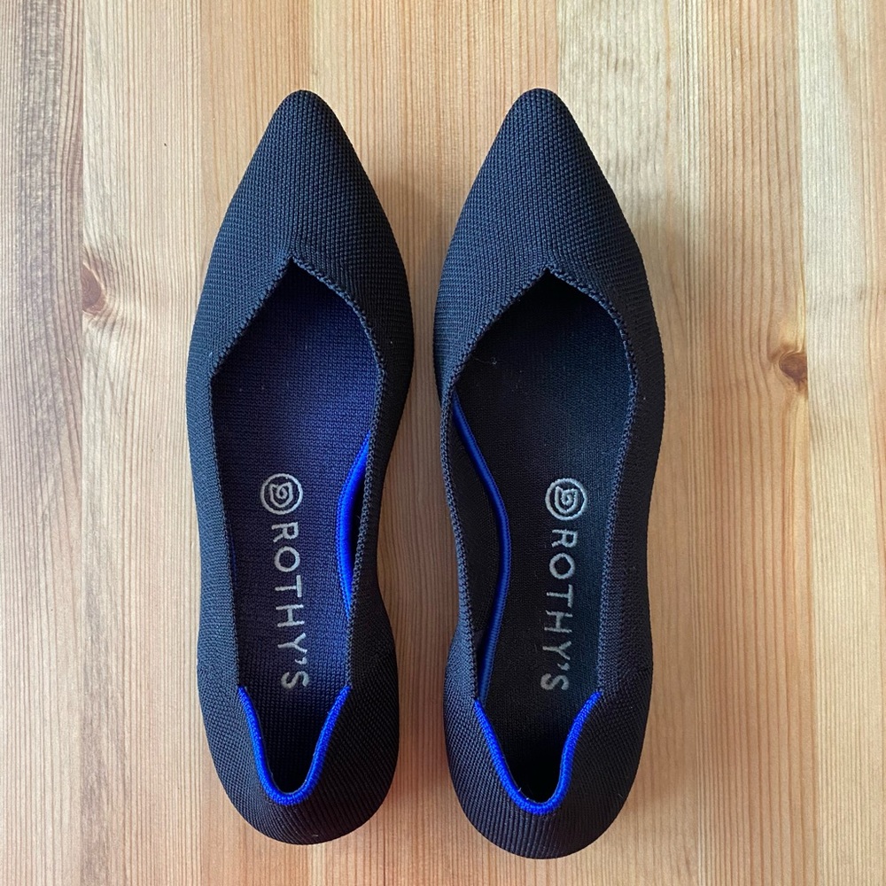 Rothy’s The Point in Solid Black 8.5